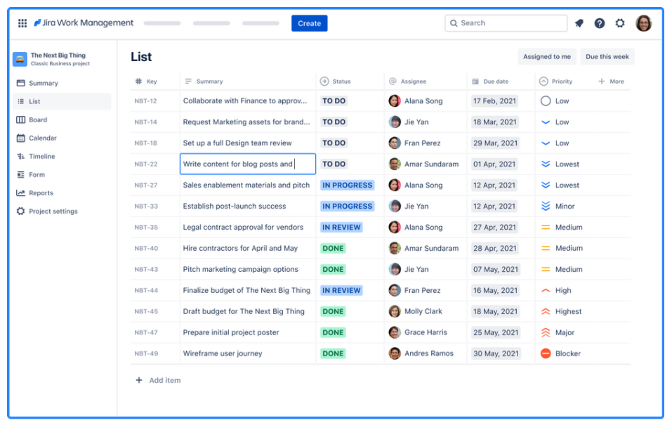 jira client based view