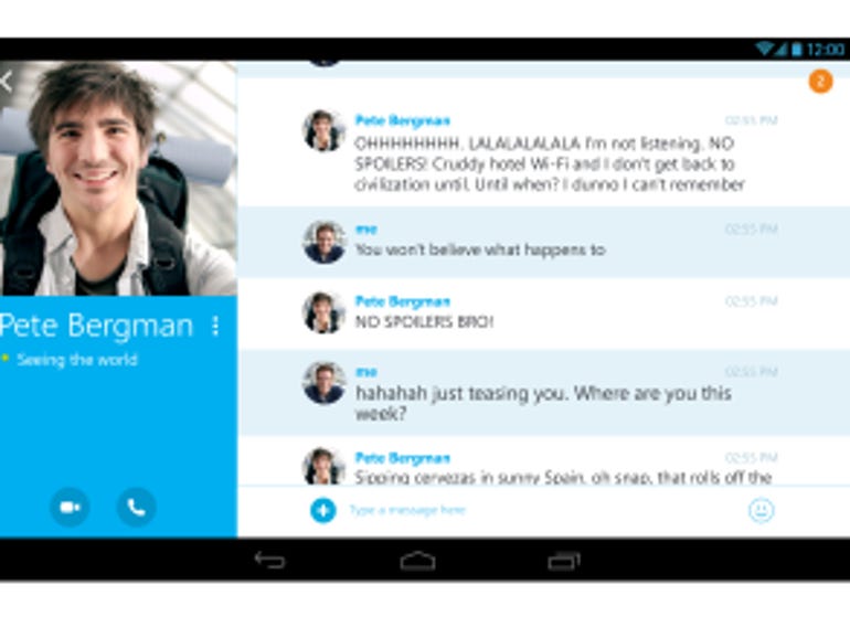 skype for android tablet australia