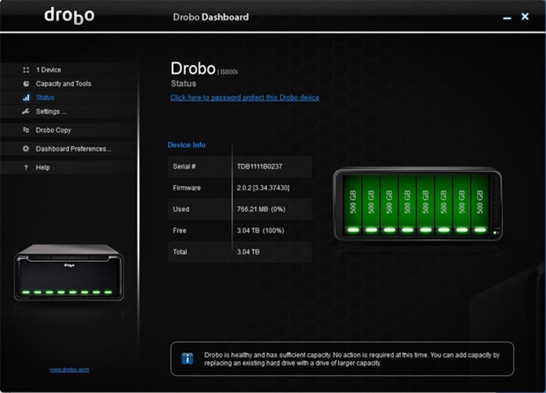 drobo dashboard cannot connect to ip address