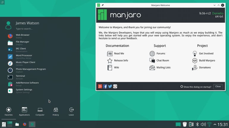 Hands On With Manjaro Linux 1606 Rc2 An Excellent Distribution Zdnet 9894