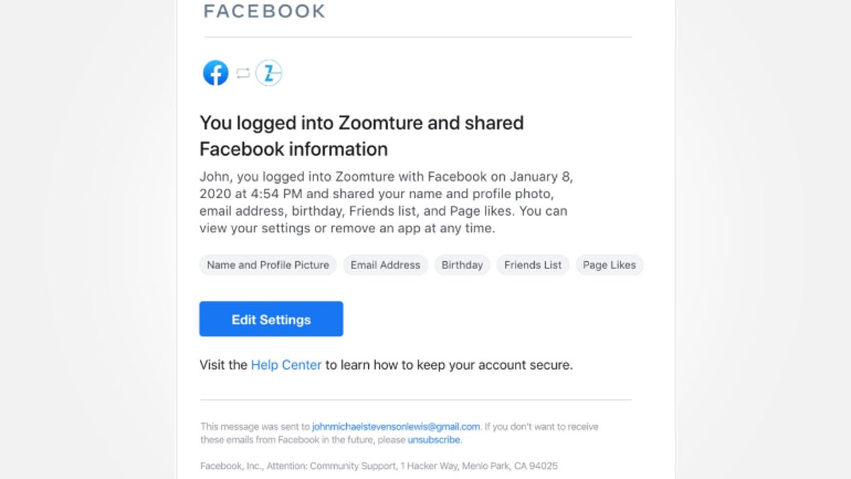 Facebook To Notify Users Of Third Party App Logins Zdnet
