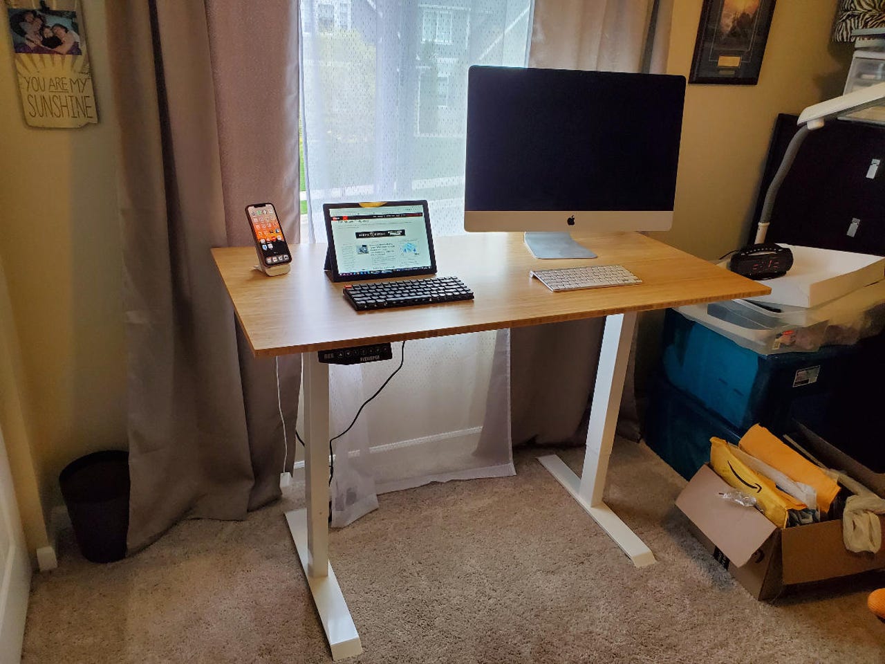 FlexiSpot Bamboo EN1 review: Affordable electric standing desk with stand  interval reminders