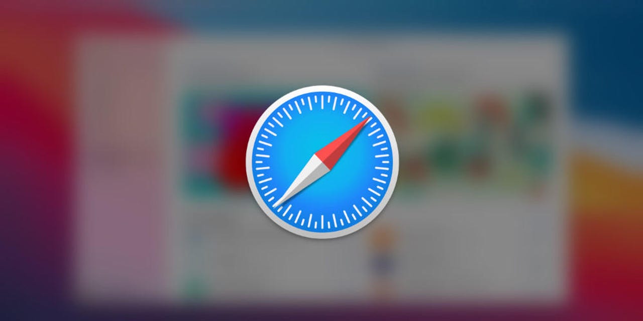 An icon of a compass superimposed on a blurry Mac screen