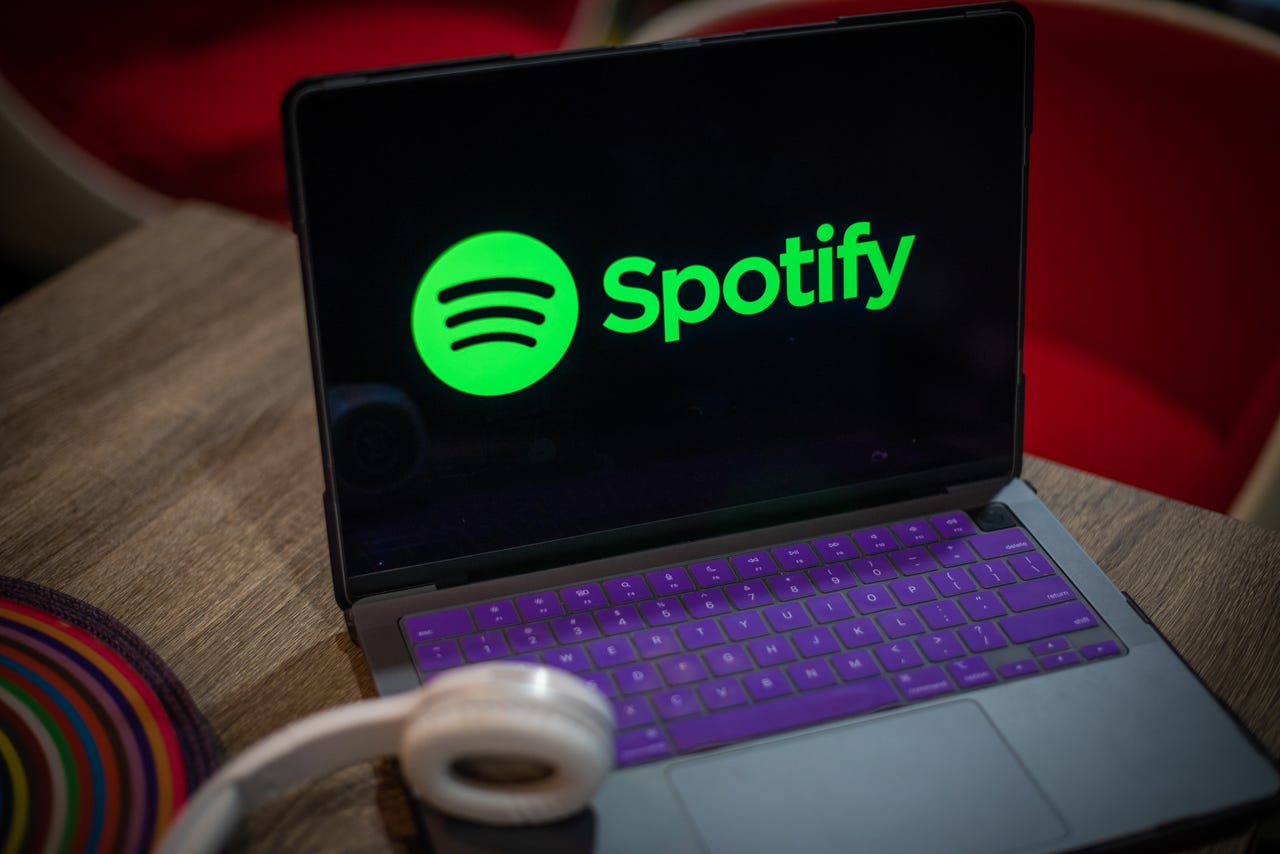 Spotify on a laptop