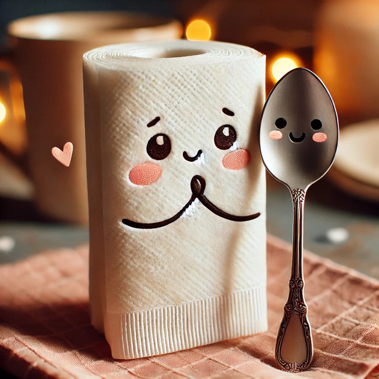 dall-e-a-whimsical-illustration-of-a-napkin-in-love-with-a-spoon