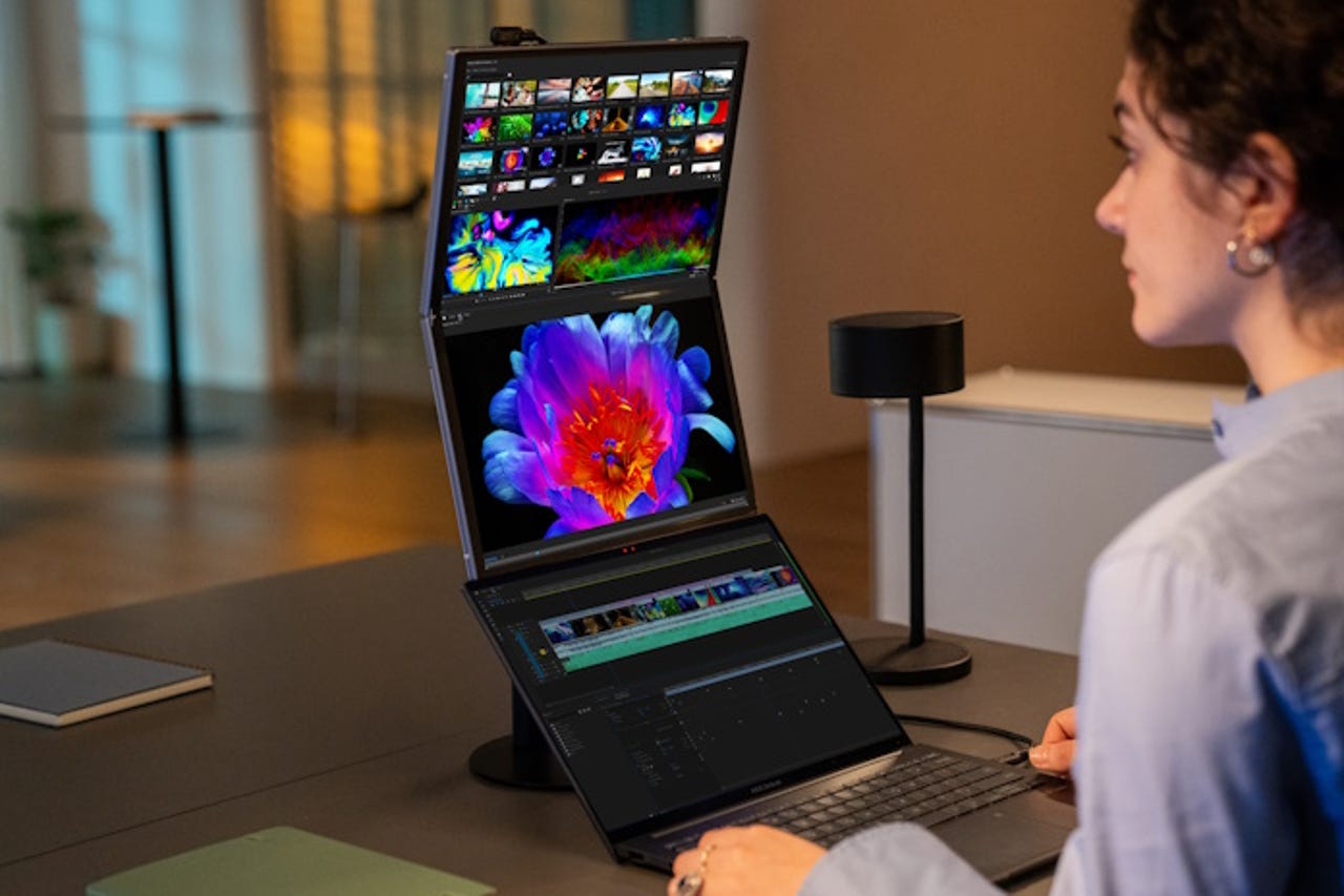 Asus just unveiled a 17-inch portable OLED monitor that you can fold in  half
