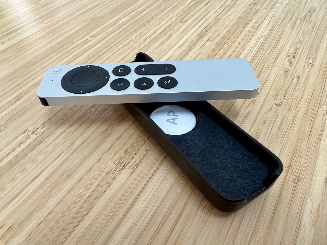 This accessory lets you add an AirTag to your Apple TV remote