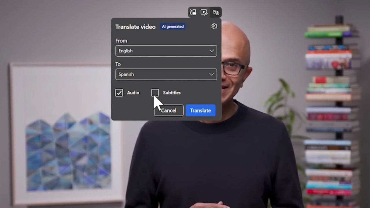 Microsoft Edge's translation feature