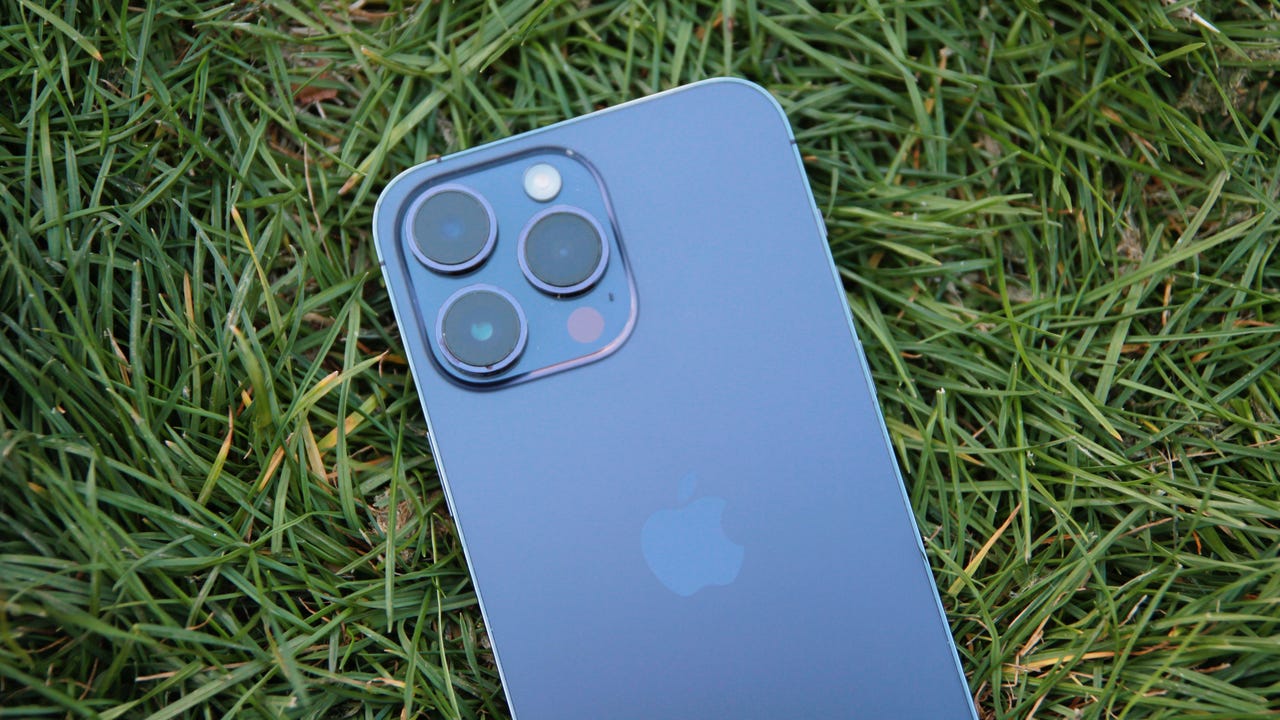 iPhone 14 Pro Max on grass