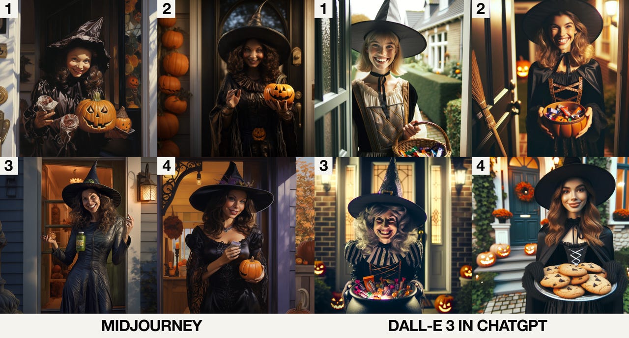 Midjourney vs. DALL-E 3 in ChatGPT: Which AI does Halloween better?