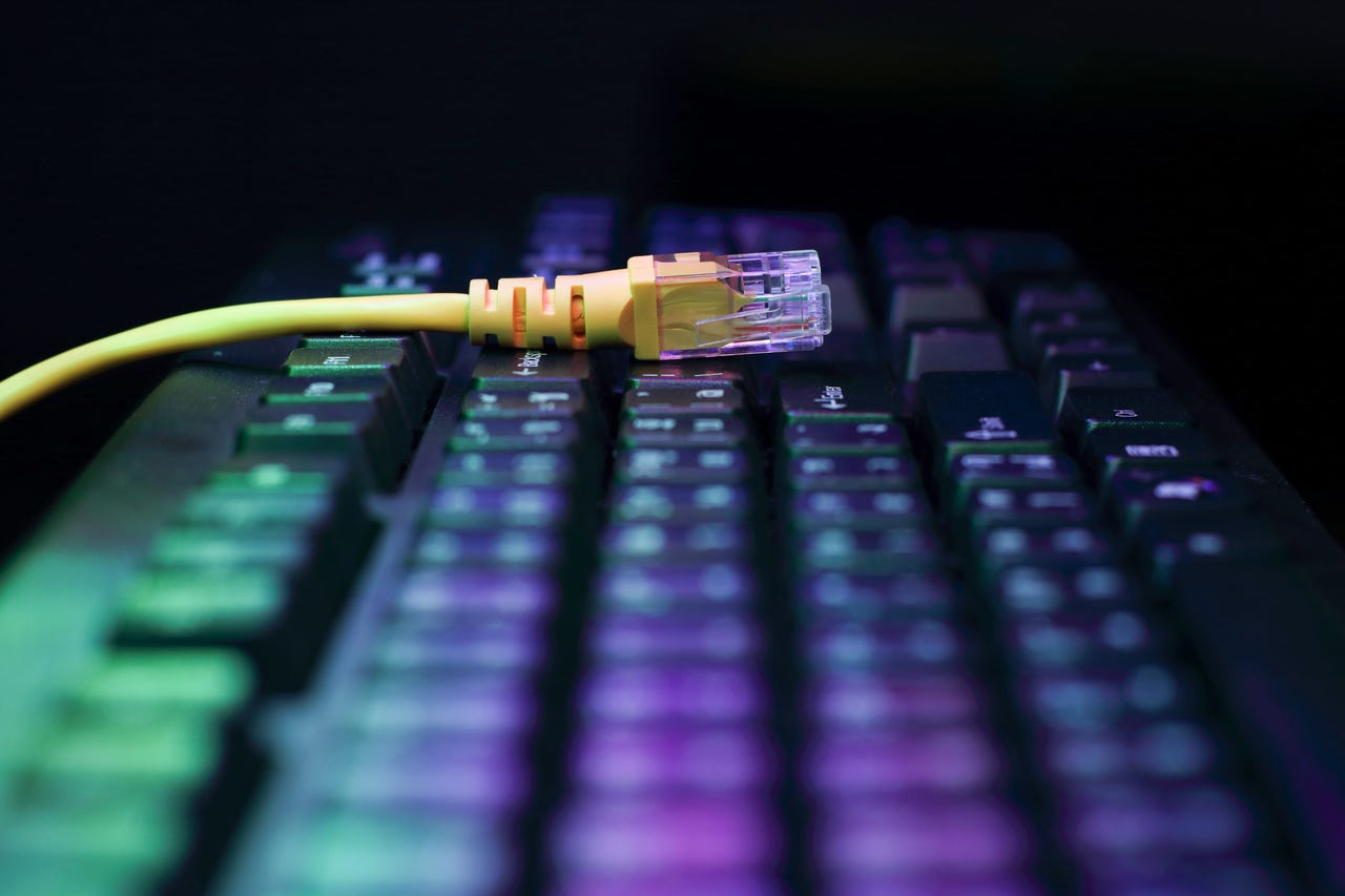 UTP cable on a keyboard