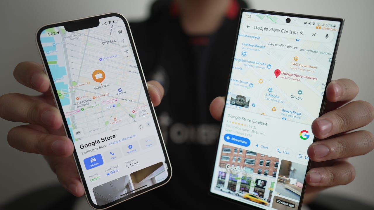 Apple Maps versus Google Maps on phones