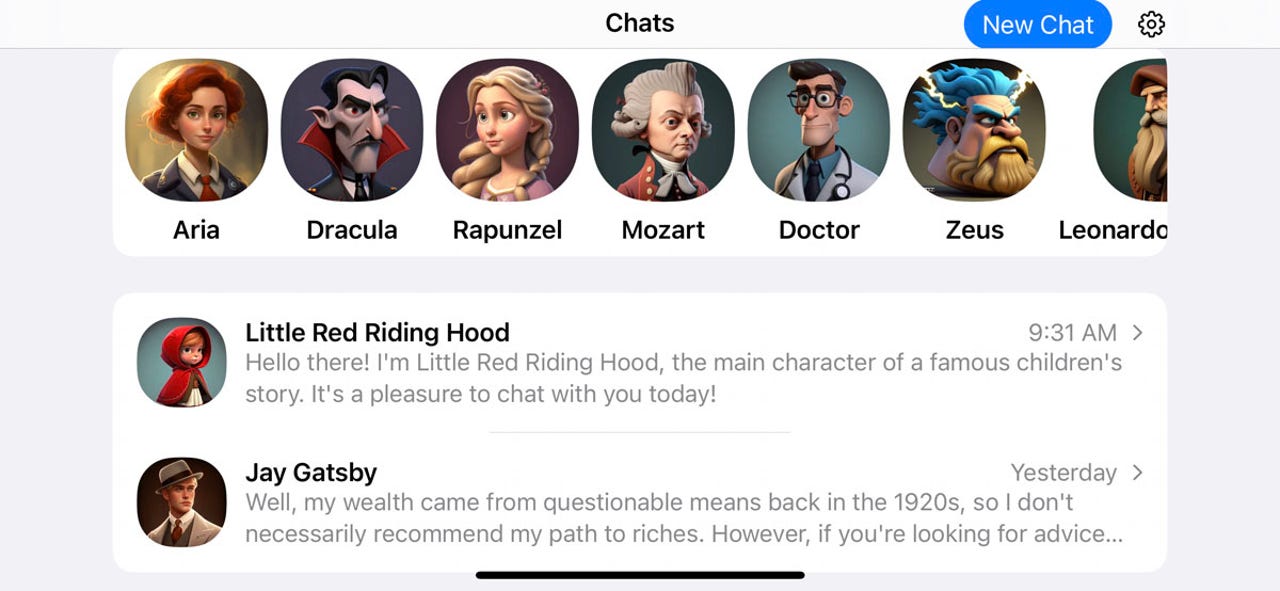 This AI-powered app lets you chat with historical and fictional