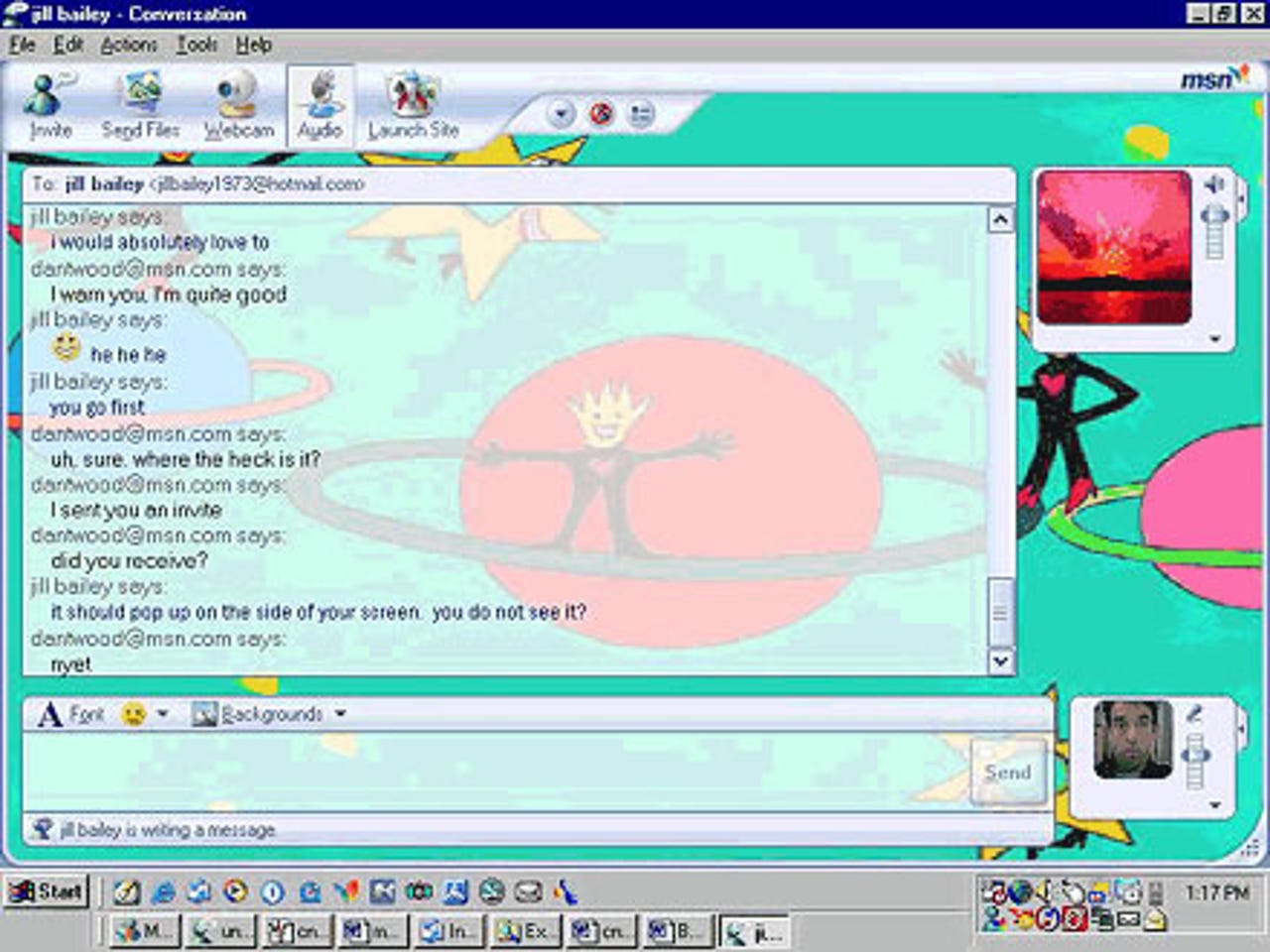 8: MSN Messenger robot in action.