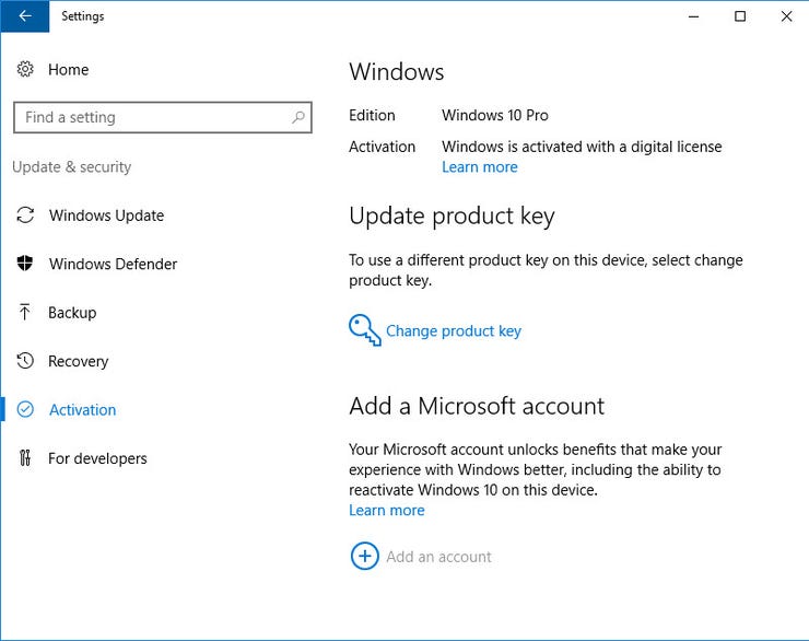 Windows 10 installation and activation 