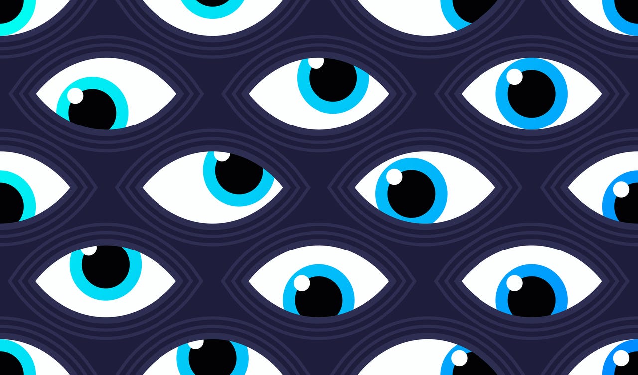abstract spy concept with lots of eyes