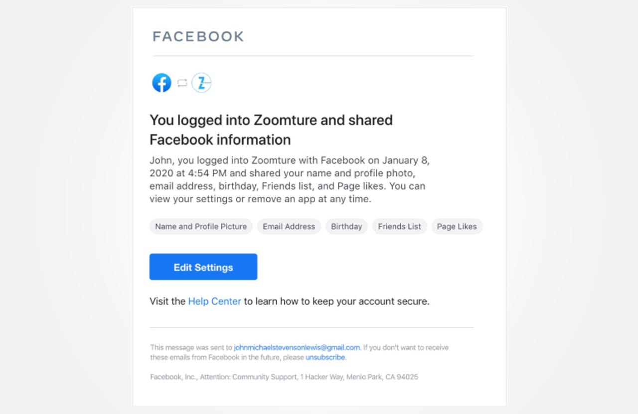 Facebook to notify users of third-party app logins