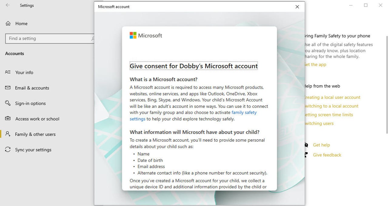 How to create and manage Windows accounts for your family