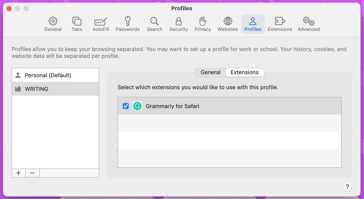 How to create and switch profiles in Safari on Mac