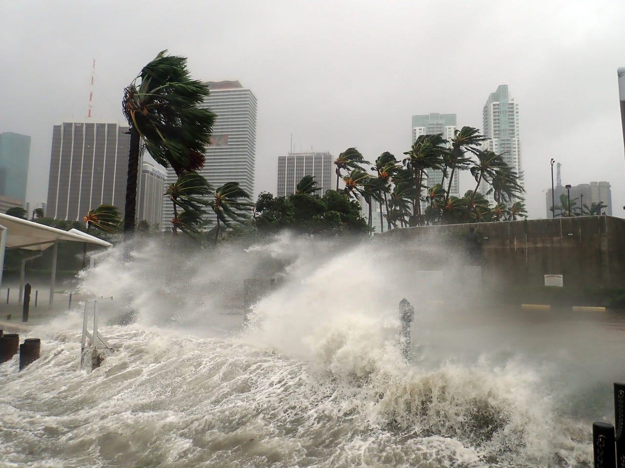 Hurricane striking Miami