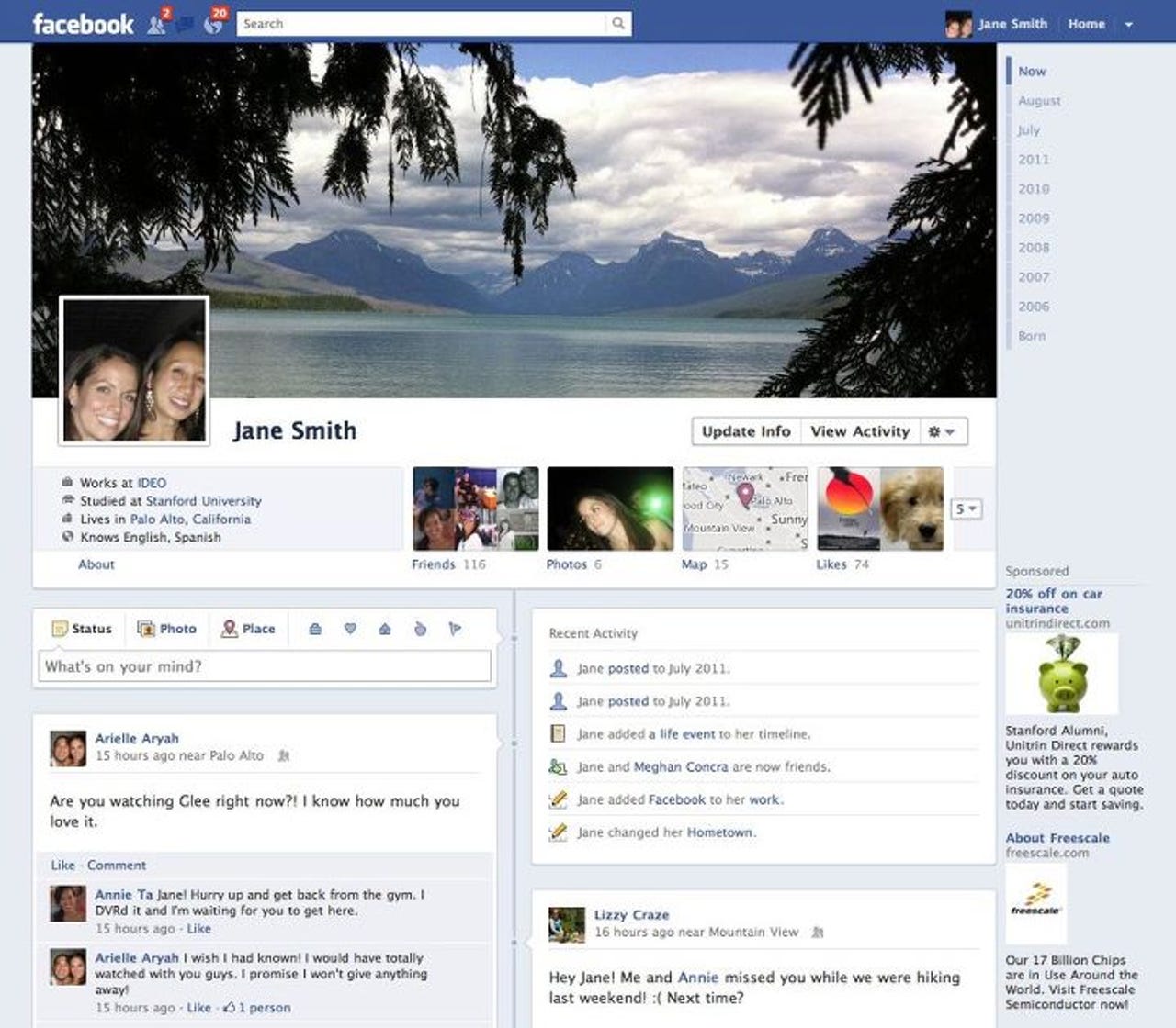 example facebook page info
